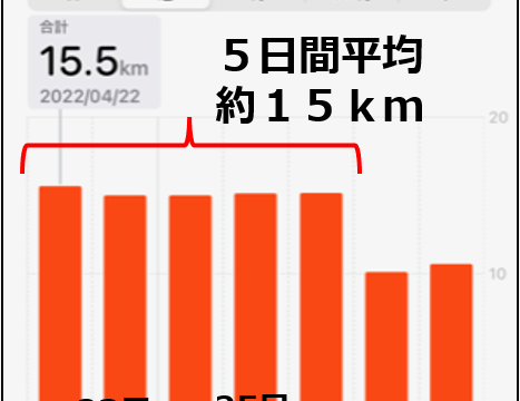 自宅療養期間の歩行訓練結果